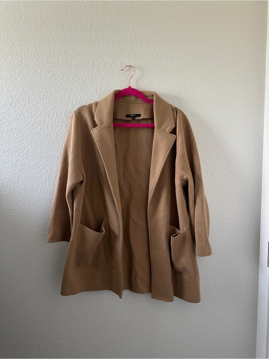Quince Jackets & Blazers - Quince Women’s Sz L Open Front Cardigan Minimalist Capsule Modern Chic Beige